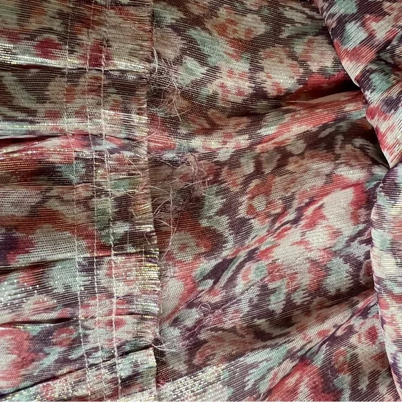 LoveShackFancy Silk Pomegranate Floral Metallic Skirt - Picture 9 of 14